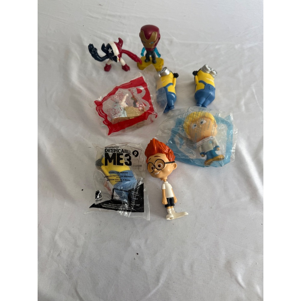 Mixed Toy Lot Disney Marvel Despicable Me 3 Minions Iron Man Sherman Figures